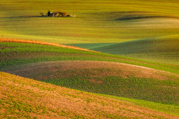 Autumn in Moravia Fields in Czech Republic near Brno with beautifull colors