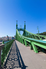 Fototapeta premium Beautiful green metal Liberty Bridge or Freedom Bridge on a summer day