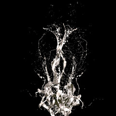 Splash fluid. 3d illustration, 3d rendering.