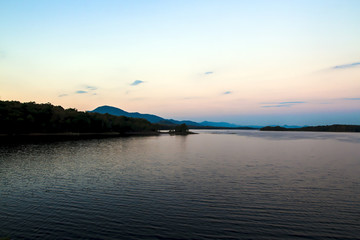 sunset over the lake