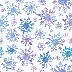 Seamless watercolor pattern on paper texture. Christmas background