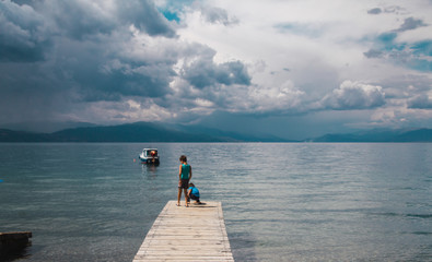 Storm on Lake Ohrid, Macedonia