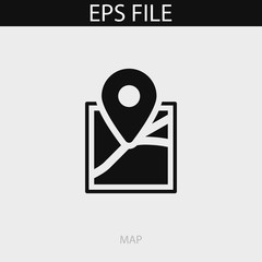 Map icon. EPS vector file