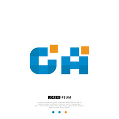 GA G A Logo Monogram with Blue and yellow Colors. modern letter logo design