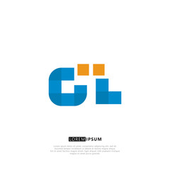 Obraz premium GL G L Logo Monogram with Blue and yellow Colors. modern letter logo design