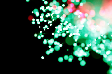 colorful glowing lights and light dots with bokeh close-up