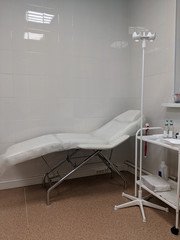 Clinic - Day hospital chair for transfusions and IV drips (phleboclysis) in a corner 