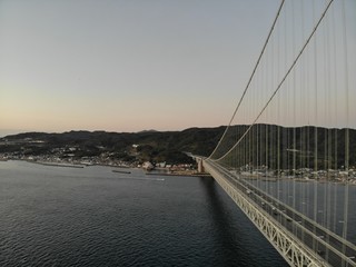 Suspension bridge over sea