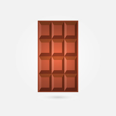 Milk chocolate, cacao product in flat style. Vector illustration