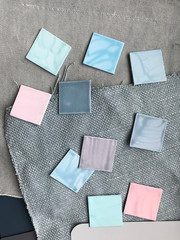 Fototapeta premium colour swatches on linen cloth