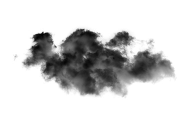 black smoke or clouds isolated on black background