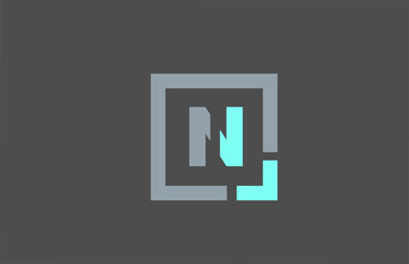 grey letter N alphabet logo design icon for business