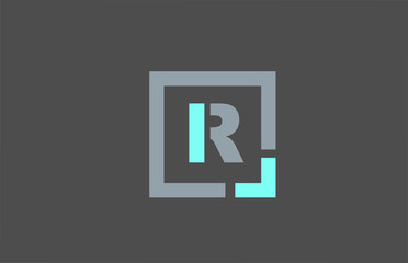 grey letter R alphabet logo design icon for business - obrazy, fototapety, plakaty