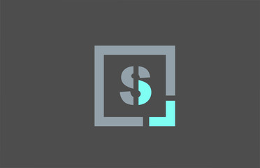 grey letter S alphabet logo design icon for business