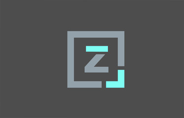 grey letter Z alphabet logo design icon for business