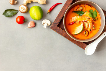 Tom yum soup. Thai cuisine. Healthy eating. Recipes.