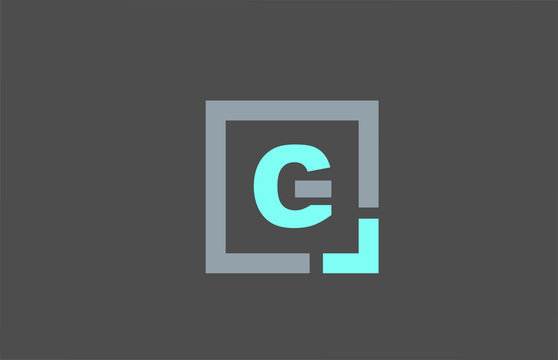 grey letter G alphabet logo design icon for business