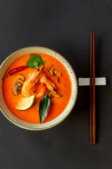 Tom yum soup. Thai cuisine. Healthy eating. Recipes.