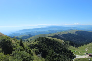 Fototapeta na wymiar wonderful mountain view and horizon view by Monte Grappa, Italy