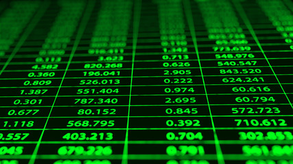 Obraz premium Abstract Green Number Background. Finance Data Concept