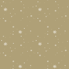 Obraz na płótnie Canvas Seamless winter pattern with snowflakes and snowball on beige background