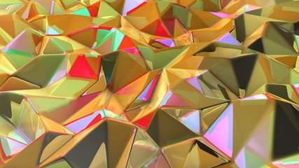 Obraz premium Tech tech triangle crystal background. 3d illustration, 3d rendering.