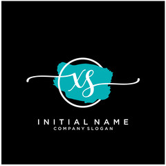 Obraz premium XS Initial handwriting logo design with brush circle. Logo for fashion,photography, wedding, beauty, business