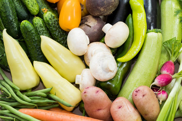 Background from organic vegetables without GMOs grown without pesticides in ecologically clean regions of Europe