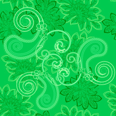    Monochrome seamless pattern with oriental ornaments.