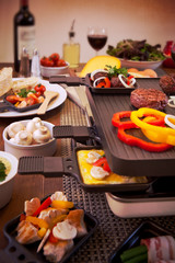 Raclette table-top grill or the Dutch variant 'gourmetten'