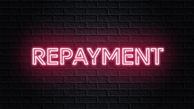 red neon video animation repayment
