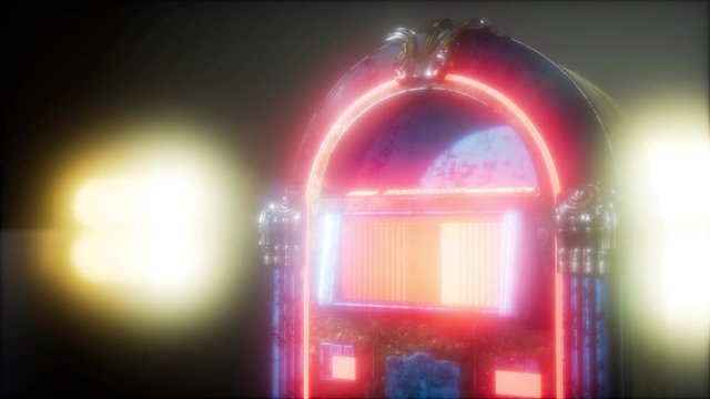 retro jukebox in the dark