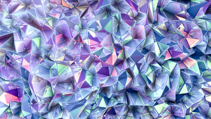 Fototapeta premium Tech tech triangle crystal background. 3d illustration, 3d rendering.