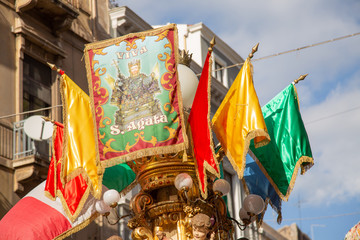 Catania Sicily, Italy - 4 February 2018. Feast of Saint Agata. Patronal feast in Sicily