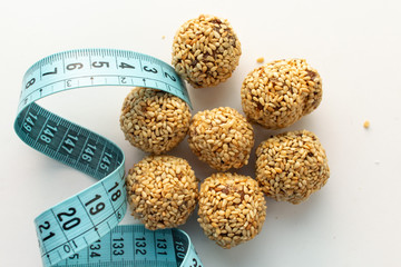 Healthy homemade cookies with nuts and sesame