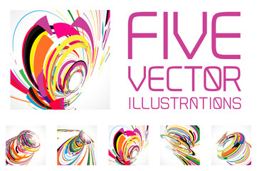 Futuristic abstract shape illustrations