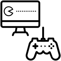 Computer Games Concept Vector, PC Gaming Icon design