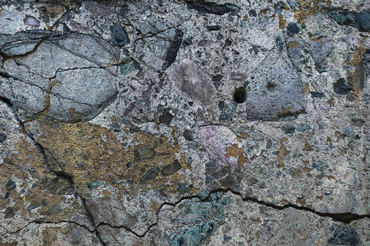 Texture of stone with cracks.  beautiful texture free space. Top view. Free space