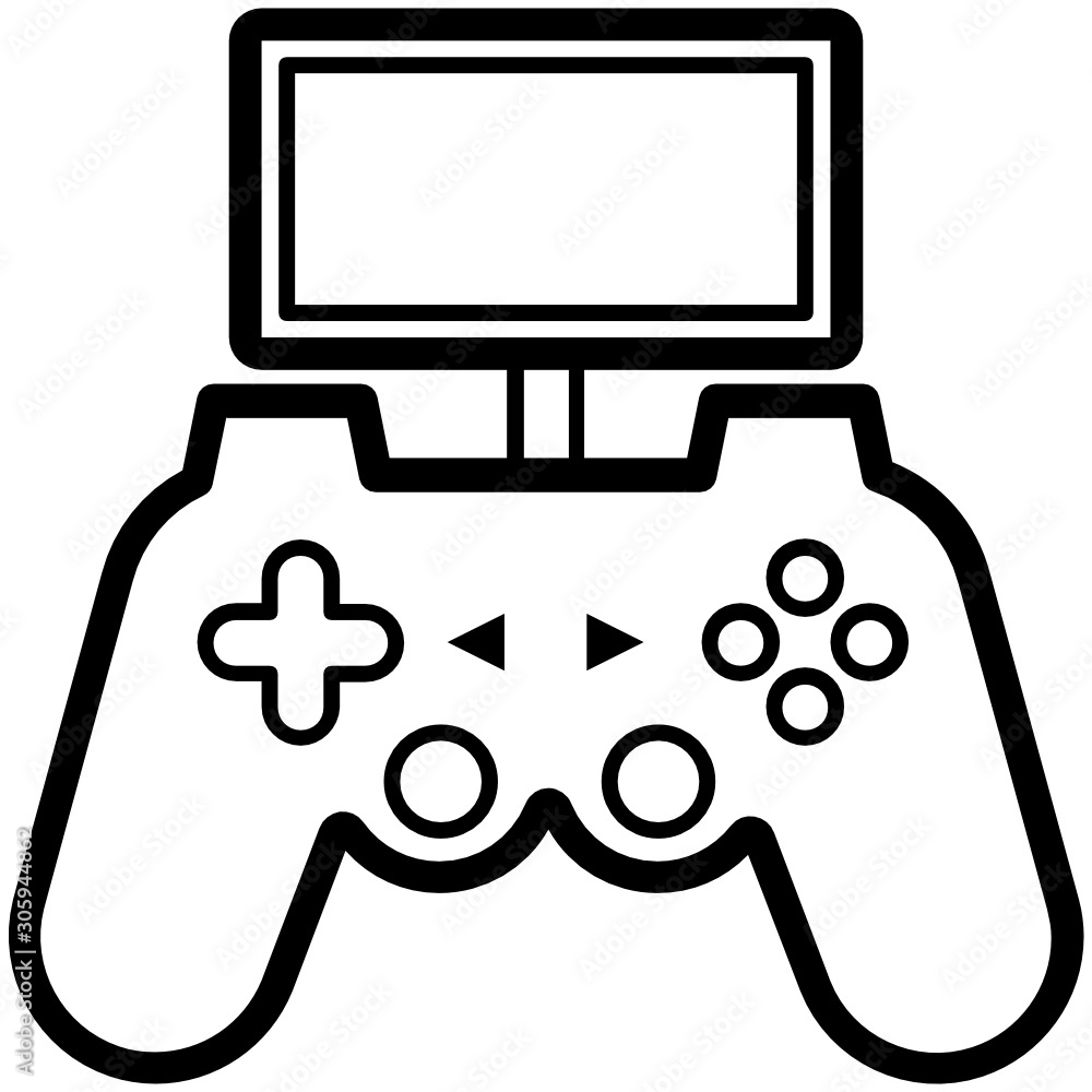 Aufkleber hand-held gaming console with display vector icon design
