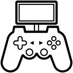 hand-held gaming console with display vector icon design