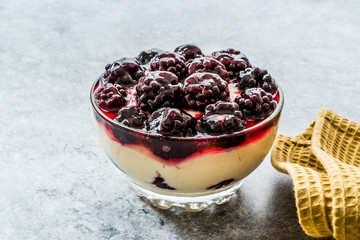 Kefir Parfait with Blackberry and Yogurt / Yoghurt.