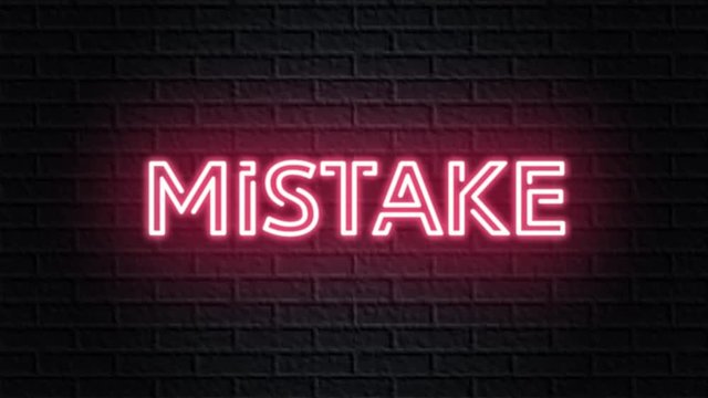 red neon video animation mistake