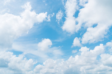 Naklejka na ściany i meble Blue sky and white clouds abstract background.