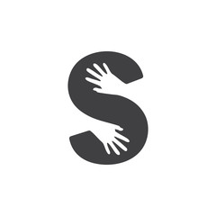letter s hand care motion logo vector