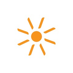 simple geometric sun rays symbol logo vector