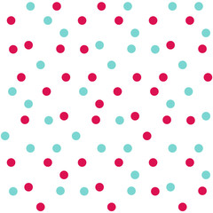 Classic baby color background random dots polka seamless pattern