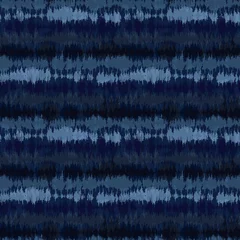 Papier peint Style japonais Bande brisée Shibori Tie Dye Indigo Blue Texture Background. Modèle sans couture de résistance à la main blanchie. Tissu effet tissu. Imprimé classique japonais ou indonésien. Tuile de répétition vectorielle Eps 10