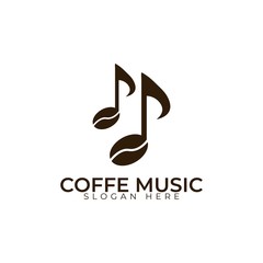 coffee music cafe bar restaurant logo illustration vector icon