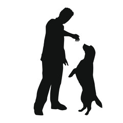 The Dog And His Master Silhouette