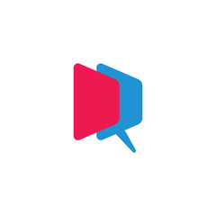 Naklejka premium letter dr simple bubble talk geometric linked colorful logo vector